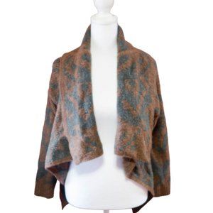 Prana Open Cardigan Brown and Black Aztec Print Size Extra Small
